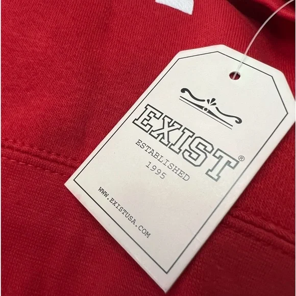 Exist Sweatshirt Team Santa Christmas Cropped Pullover Red Size Large NEW - Picture 11 of 11